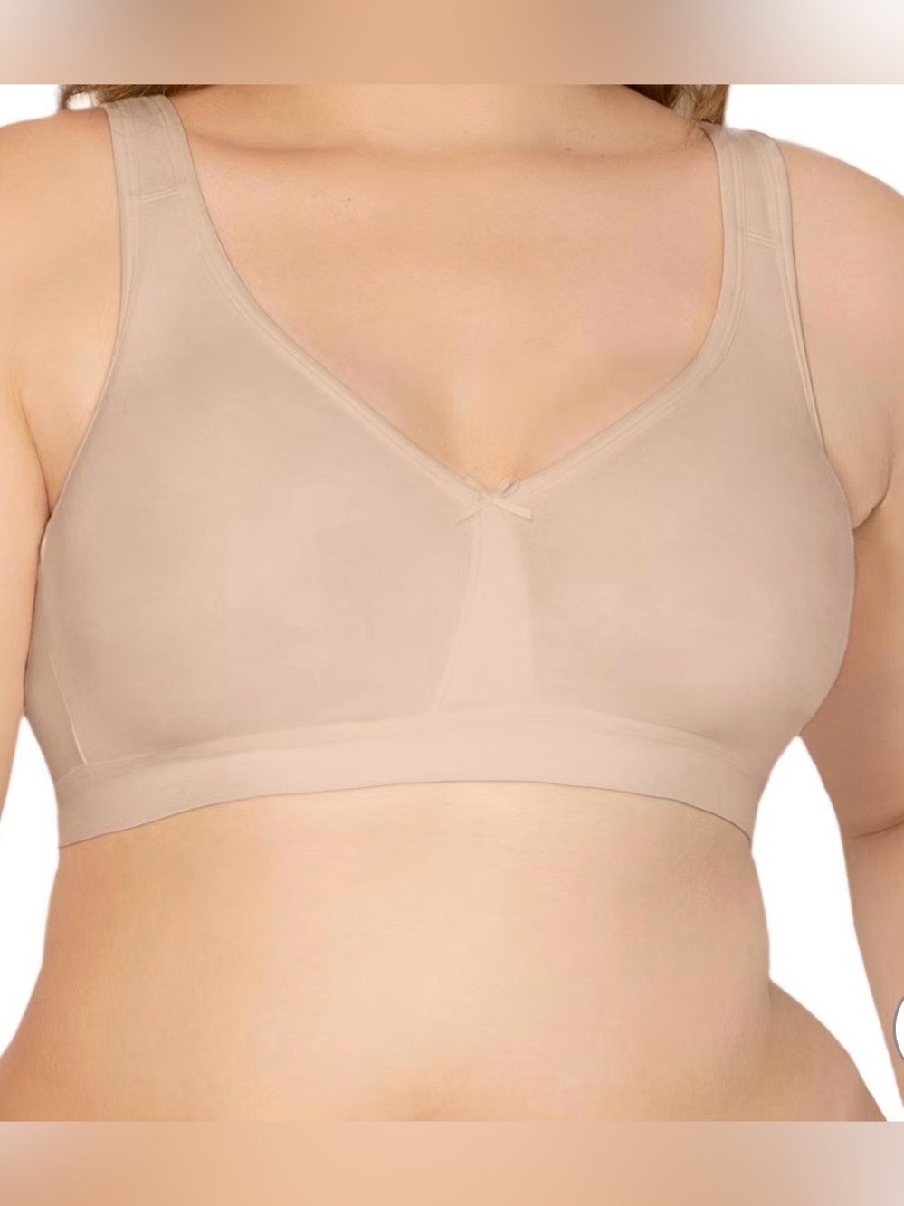 Fruit of the Loom Beige Women's Plus Size Beyond Soft Wireless Cotton Bra, 38G
